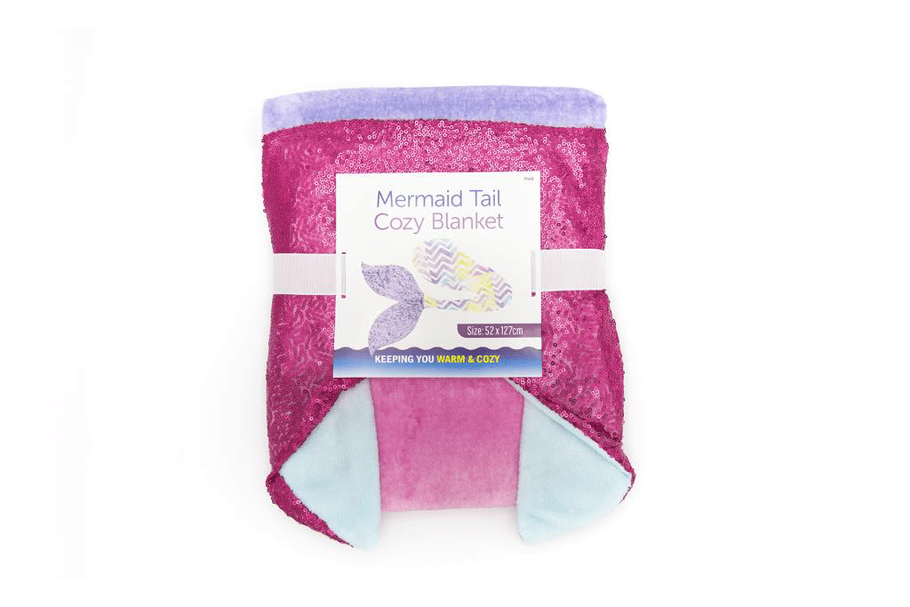 Mermaid Tail Cozy Blanket Plush Ombre Unreversed Sequin Tail 9468 (Parcel Rate)