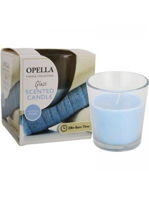 Opella Scented Candle In Glass Jar Cotton Breeze Fragrance 6 x 8cm CDJARC (Parcel Rate)