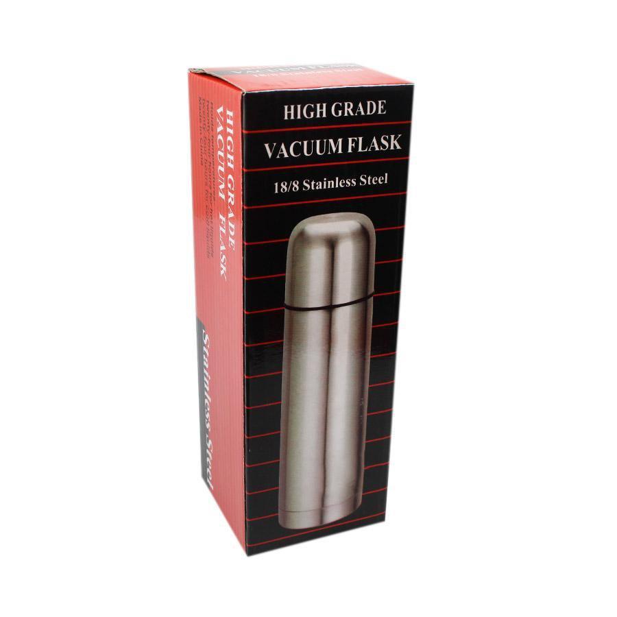 High Grade Vacuum Flask 0.5 Litre 18/8 Stainless Steel Hot Cold Drinks Outdoors Use 4702/4858 A (Parcel Rate)