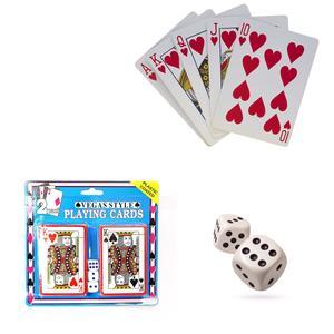 2 Pack Vegas Style Plastic Playing Cards with 5 Dice 6410 (Parcel Rate)